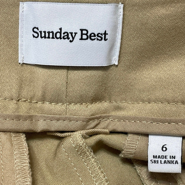 Aritzia Sunday Best Khaki Pleated Belted High Waisted Utility Mini Skirts Size 6