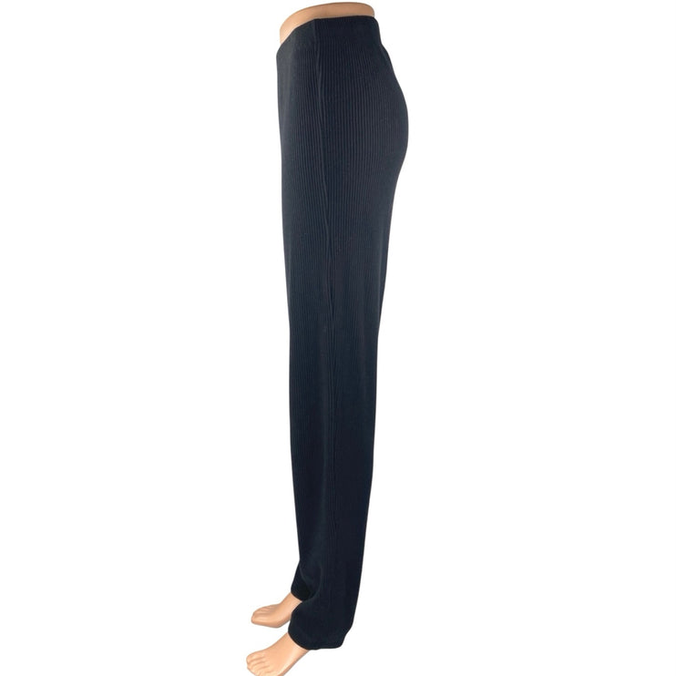 Gap Body Women's Black Ribbed Knit High Rise Jogger Lounge Sweat Pants Size L