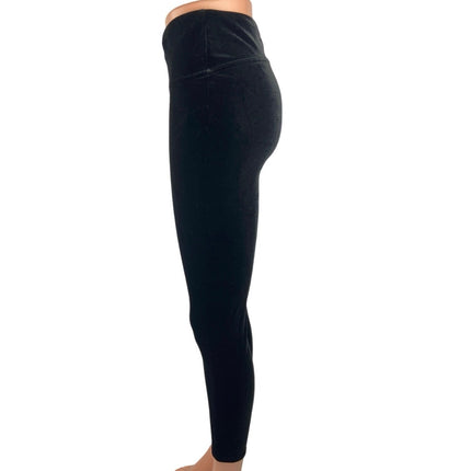 Andrew Marc Black Lightweight Velvet High Rise Stretch Activewear Yoga Pants M