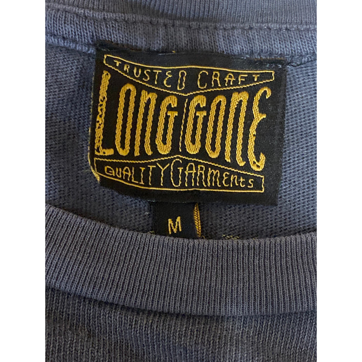 Long Gone Nirvana Smiley Gray Graphic Crew Neck Short Sleeve Tee T-shirt Top M