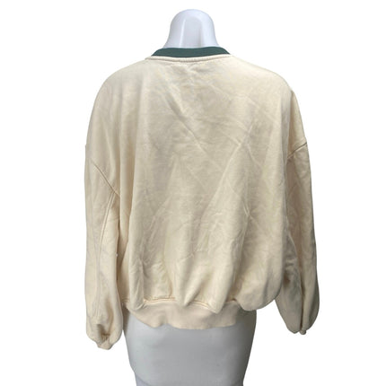 Zara Beverly Hills California Women's Cream Long Sleeve Sweatshirt Sweater Top M