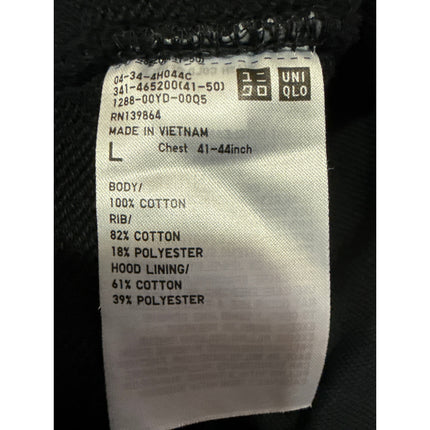 NEW Uniqlo Women's Black Blue Fanta Hoodie Hooded Knit Sweatshirt Top Size L