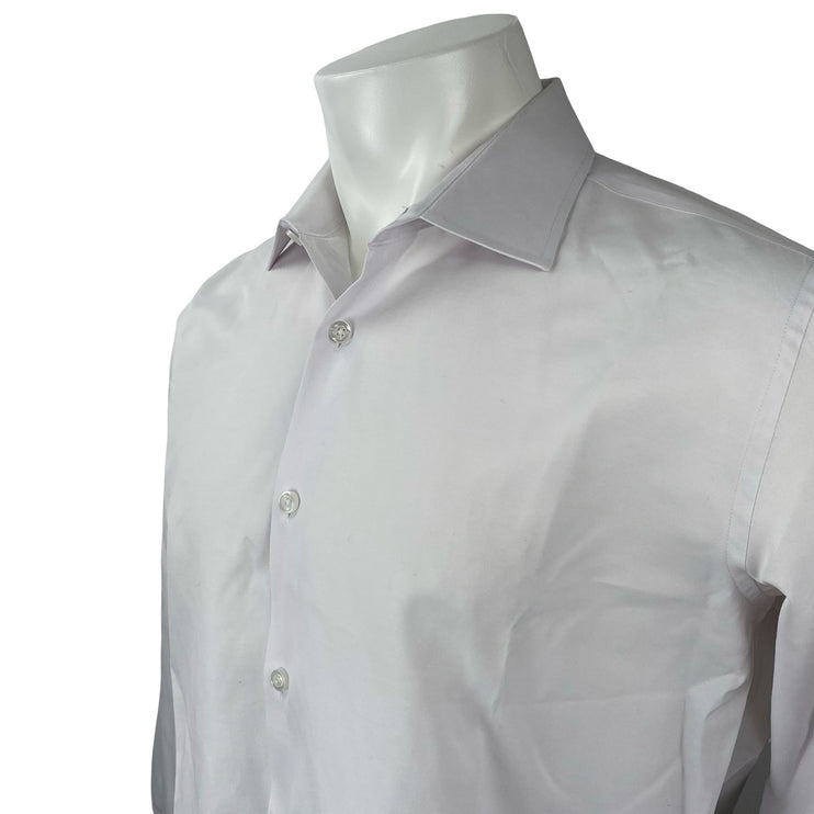TMG Italy Men's White Career Long Sleeve Button Down Dress Shirt Top Size 16