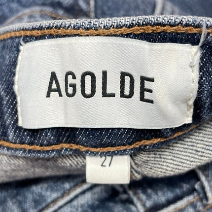 NEW Agolde Harper Women's Blue Mid Rise Relaxed Straight Denim Jeans Size 27