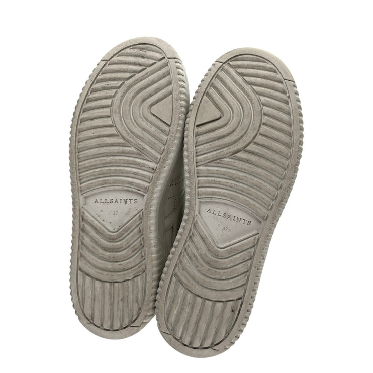 AllSaints VIX Women;s White Leather Low Top Athletic Trainers Sneakers Shoes 7