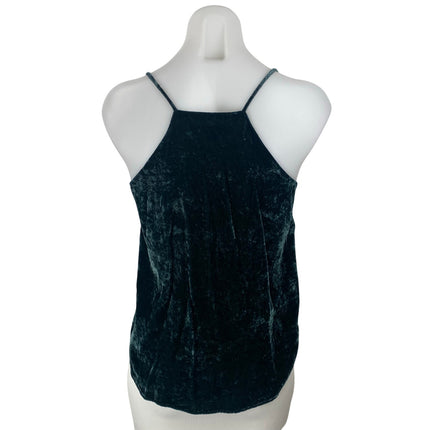 Ann Taylor Loft Green Velvet Velour Sleeveless V Neck Cami Camisole Tank Top XXS