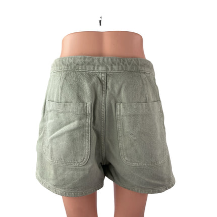 Zara Women's Green High Rise Mini Asymmetrical A-Line Wrap Denim Skort Skirt S