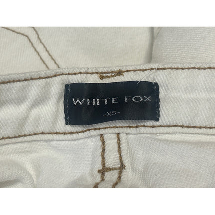 White Fox Women's White High Waisted Split Front Midi Denim Jean Skirt Size XS