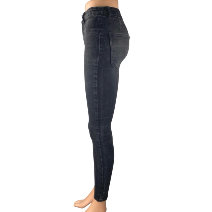 Zara Women's Black Skinny Leg High Waisted Slim Fit Denim Jeans Pants Size 4