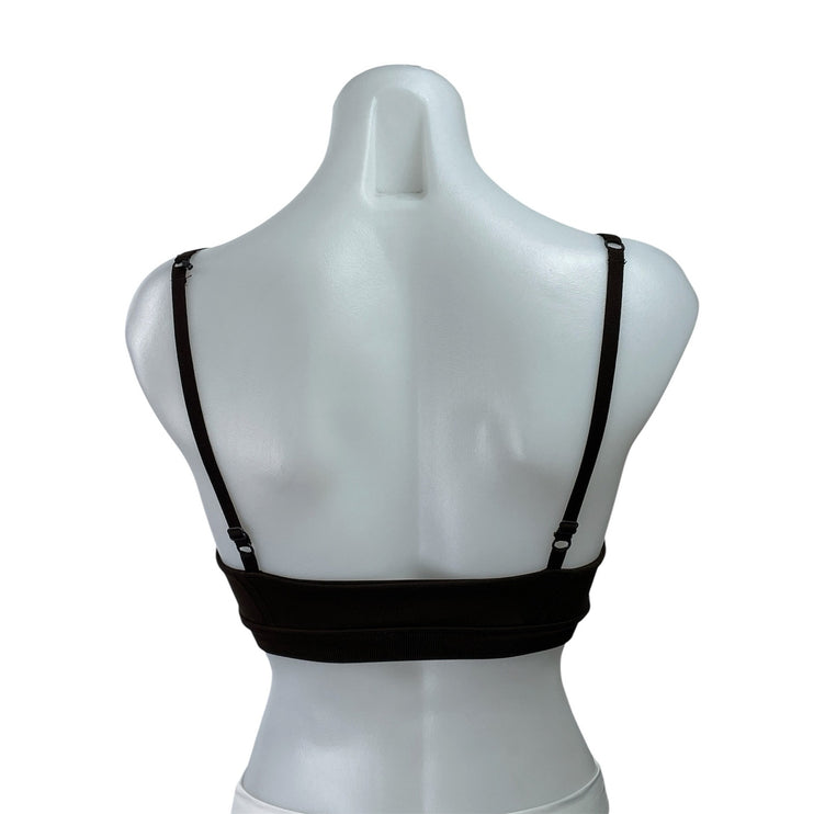 Oner Active Brown Cinch Scoop Neck Yoga Workout Athletic Sports Bra Crop Top S