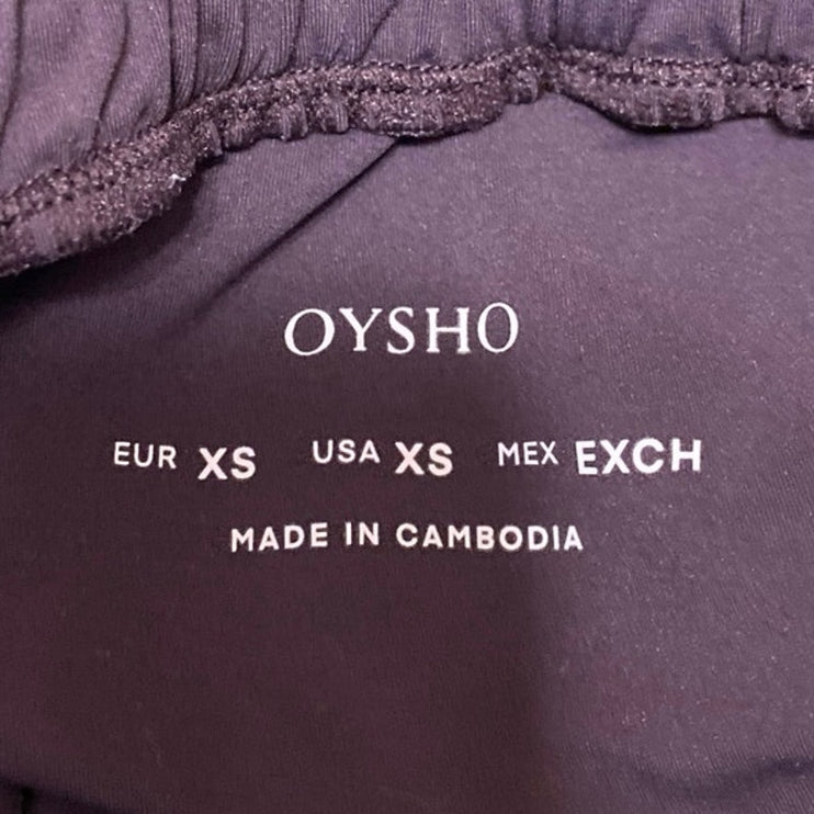 Oysho Women's Purple Straight Wide Leg Elastic Waist Pull On Trousers Pants XS