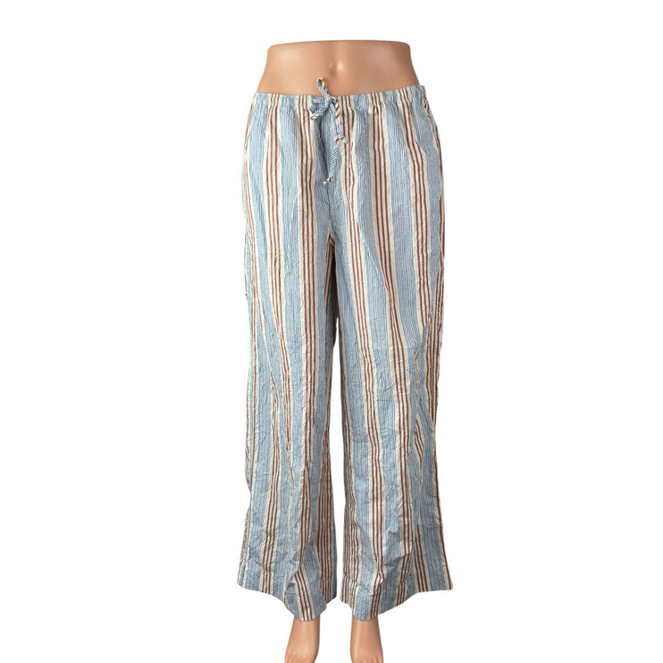Urban Outfitters Women's Stripes High Rise Palazzo Wide Leg Trousers Pants Sz M