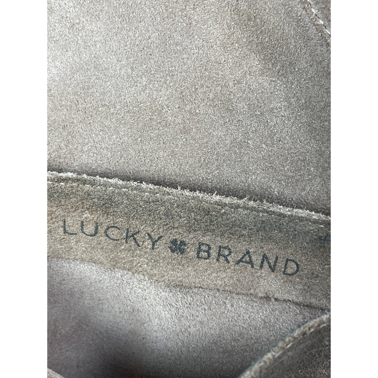 Lucky Brand Eadon Women's Suede Round Toe Block Heel Knee High Slouch Boots 8
