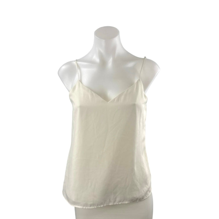 Banana Republic Women's White Satin Sleeveless V Neck Cami Camisole Tank Top XS