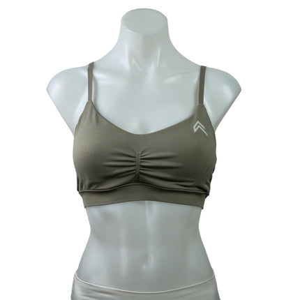 Oner Active Everyday Green Ruched Workout Active Gym  Sports Bra Crop Tank Top S