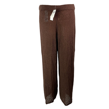 NEW Abercrombie & Fitch Brown Knit Crochet Drawstring Cover Up Trouser Pants M
