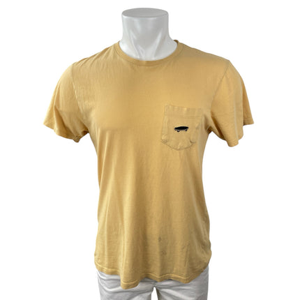 Vans Men's Yellow Logo Short Sleeve Crew Neck Custom Fit T Shirt Tee Top Size M