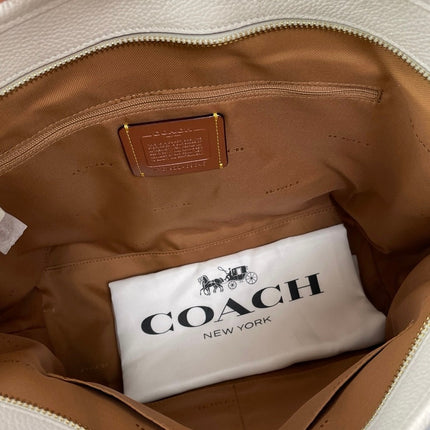 NEW Coach Horse & Carriage Jacquard City Beige Striped Tote Handbag Size OS
