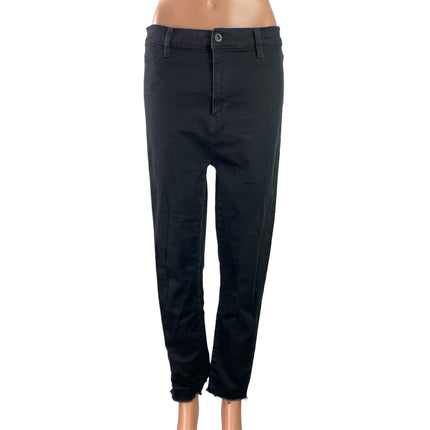Kendall + Kylie Skycaper Black High Waist Raw Hem Skinny Denim Jeans Pants 13/31