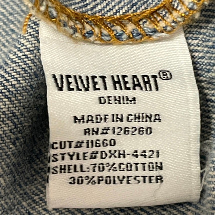 Velvet Heart Women Blue Long Sleeve Button Down Trucker Denim Jean Jacket Size M