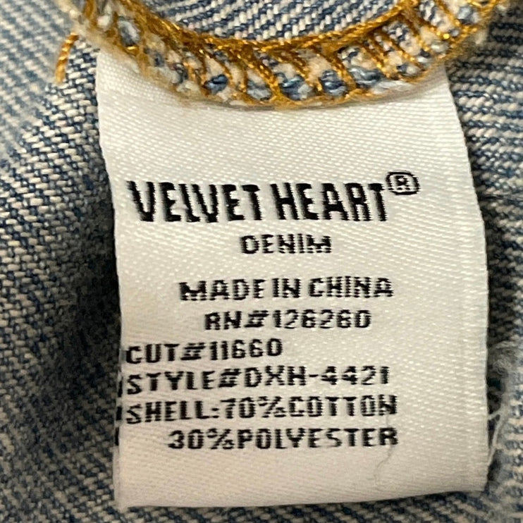 Velvet Heart Women Blue Long Sleeve Button Down Trucker Denim Jean Jacket Size M