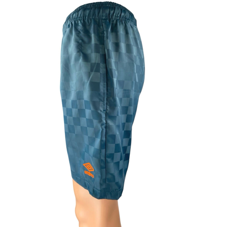 Umbro Men's Blue Plaid Checkerboard Elastic Waist Activewear Athletics Shorts S