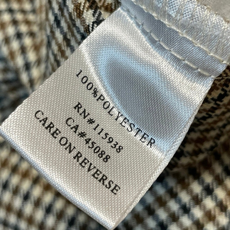 Princess Polly Brown Plaid Checkered High Waisted Wide Leg Trousers Pants Sz 12