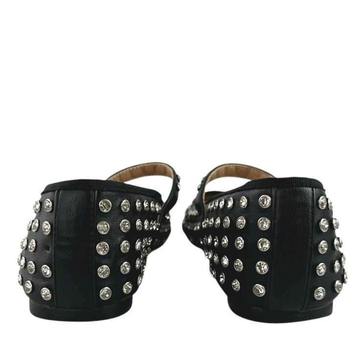 Steve Madden Vinetta Women's Black Rhinestone Studded Mary Jane Ballet Flats 7M