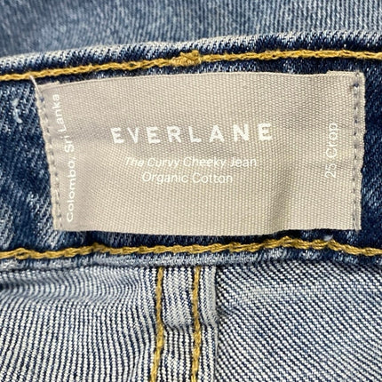 Everlane The Curvy Cheeky Blue High Rise Medium Wash Straight Denim Jeans Sz 25