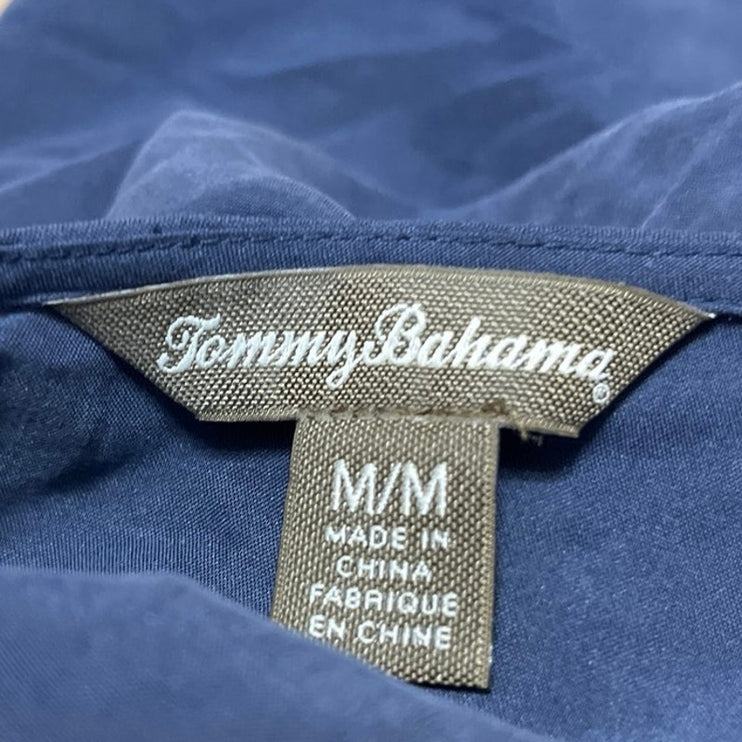 Tommy Bahama Women's Blue Round Neck Sleeveless Cami Blouse Tank Top Size M