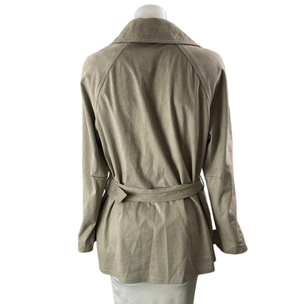 Zara Beige Long Sleeves Buckle Belt Double Breasted Trench Coat Jackets Size M