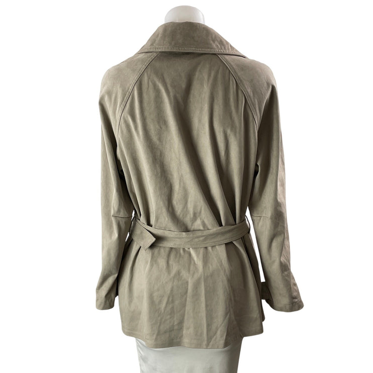 Zara Beige Long Sleeves Buckle Belt Double Breasted Trench Coat Jackets Size M