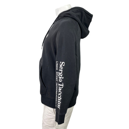 Sergio Tacchini Men's Black Full Zip Long Sleeve Hoodie Hooded Sweatshirt Top M