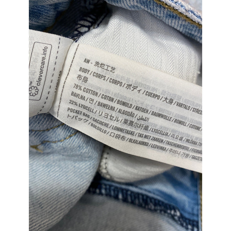 Abercrombie & Fitch The Loose Blue High Rise Distressed Denim Jeans Shorts Sz 30