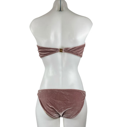 Sauipe Velvet Velour Giovanna Bandeau Tube Jenna Bikini Summer Swimwear Set Sz M