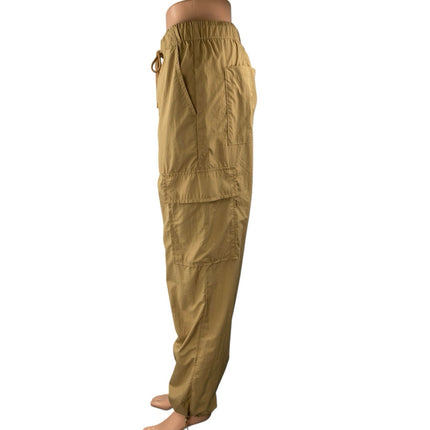 Pistola Women's Brown Elastic High Waist Drawstring Trousers Cargo Pants Size S
