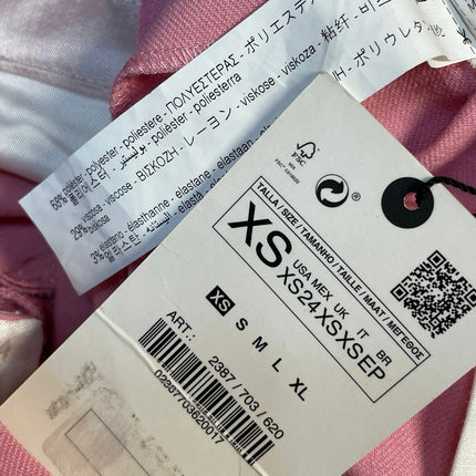 NWT Zara Womens Pink High Waisted Flared Wide Leg Trousers Dress Pants Size XS