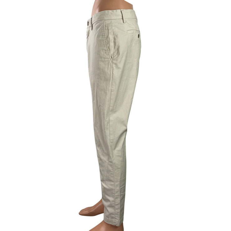 Banana Republic Lived In Chino Men's Ivory Slim Fit Straight Trousers Pants 32