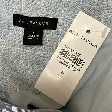 NEW Ann Taylor Blue Gray Plaid Checkered Sleeveless Midi Tank Sheath Dress Sz 8
