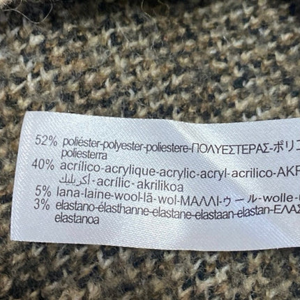 Zara Brown Wool Zebra Animal Print Turtleneck Long Sleeve Knit Sweater Top Sz L