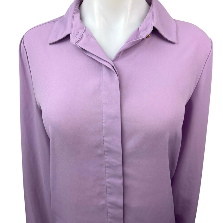 Mossimo Purple Lilac Long Sleeve Lightweight Casual Button Down Shirt Top Size M