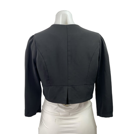 Viseversa Women's Black Long Sleeve Notch Lapel Cropped Blazer Coat Jacket Sz M