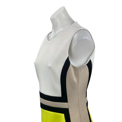 Calvin Klein Multicolor Sleeveless Colorblock Scuba Tank Mini Sheath Dress Sz 10