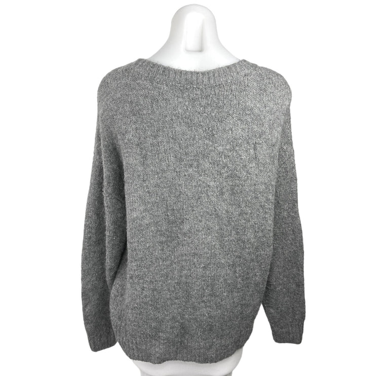 Express Women's Gray Pullover Long Sleeve Crew Neck Knitted Sweater Top Size S