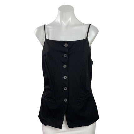 Sunday in Brooklyn Black Sleeveless Cami Camisole Button Down Tank Top Size M