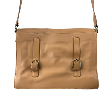 Loeffler Randall Tan Leather Envelope Style Handheld Worn Crossbody Shoulder Bag