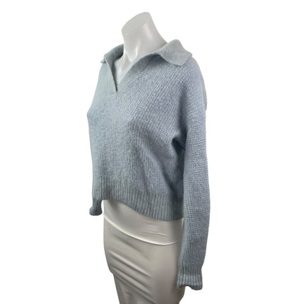 Everlane Womens Alpaca Wool Waffle Collared Long Sleeve Crop Polo Sweater Top XS
