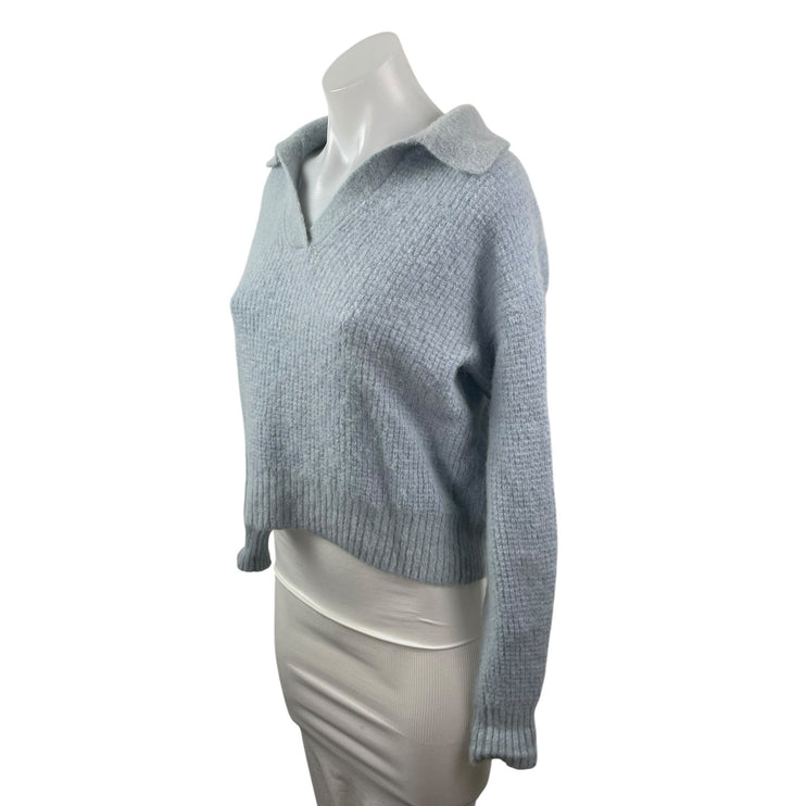 Everlane Womens Alpaca Wool Waffle Collared Long Sleeve Crop Polo Sweater Top XS
