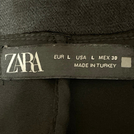 Zara Women's Black Button Low Waist Y2k A Line Mini Skort Skirt Shorts Size L