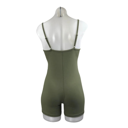 WeWoreWhat Women's Green Sleeveless Cami Camisole One Piece Workout Romper Sz M